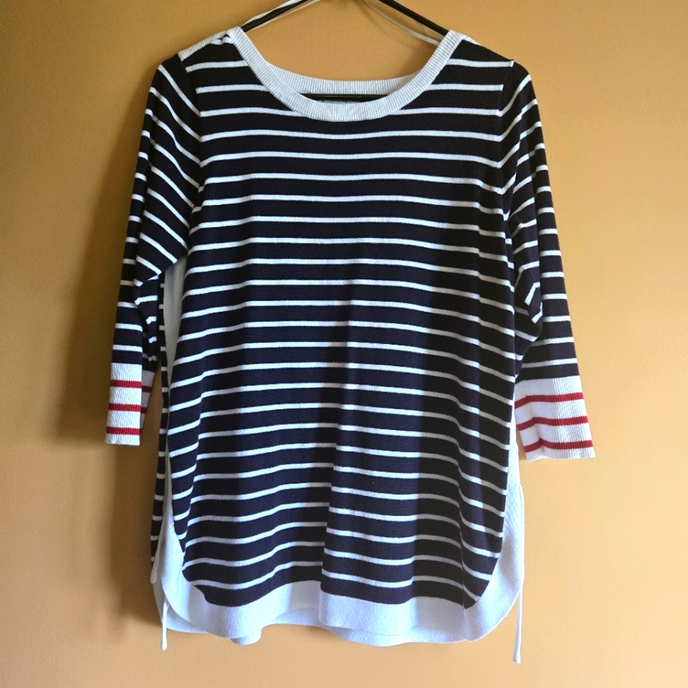 99 Jane Street red/white/blue top, L
